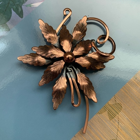 Large Signed 1950s Matisse Renior Copper Brooch and earrings set - Picture 4 of 11